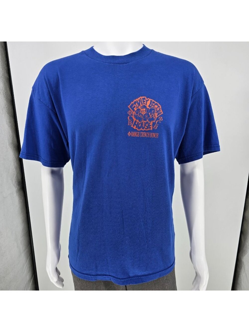 Vintage 1990s Blue Williamsburg (KY) Football Orange Crunch Bunch T-Shirt (L)